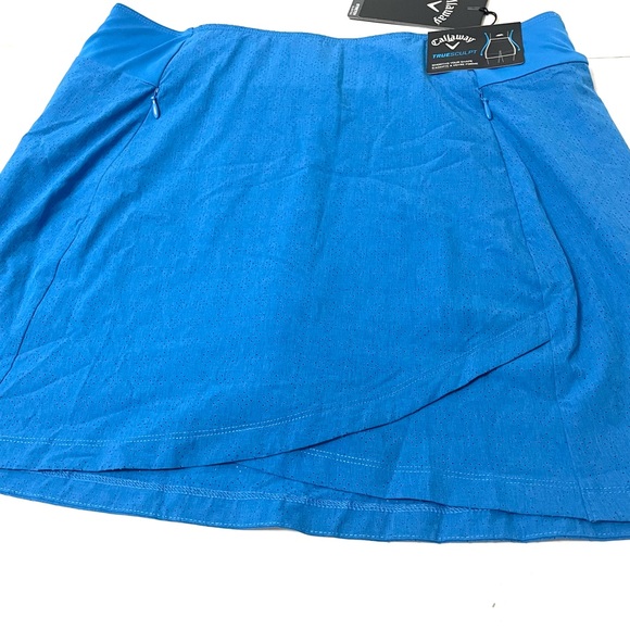 Callaway Golf Opti Dri Stretch Truesculpt Ibiza Blue Split Skort w Pockets Sz S - Picture 2 of 13